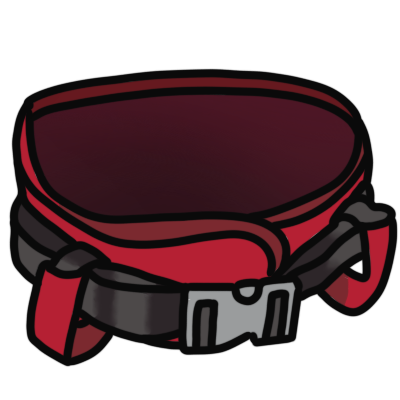 a red gait belt.